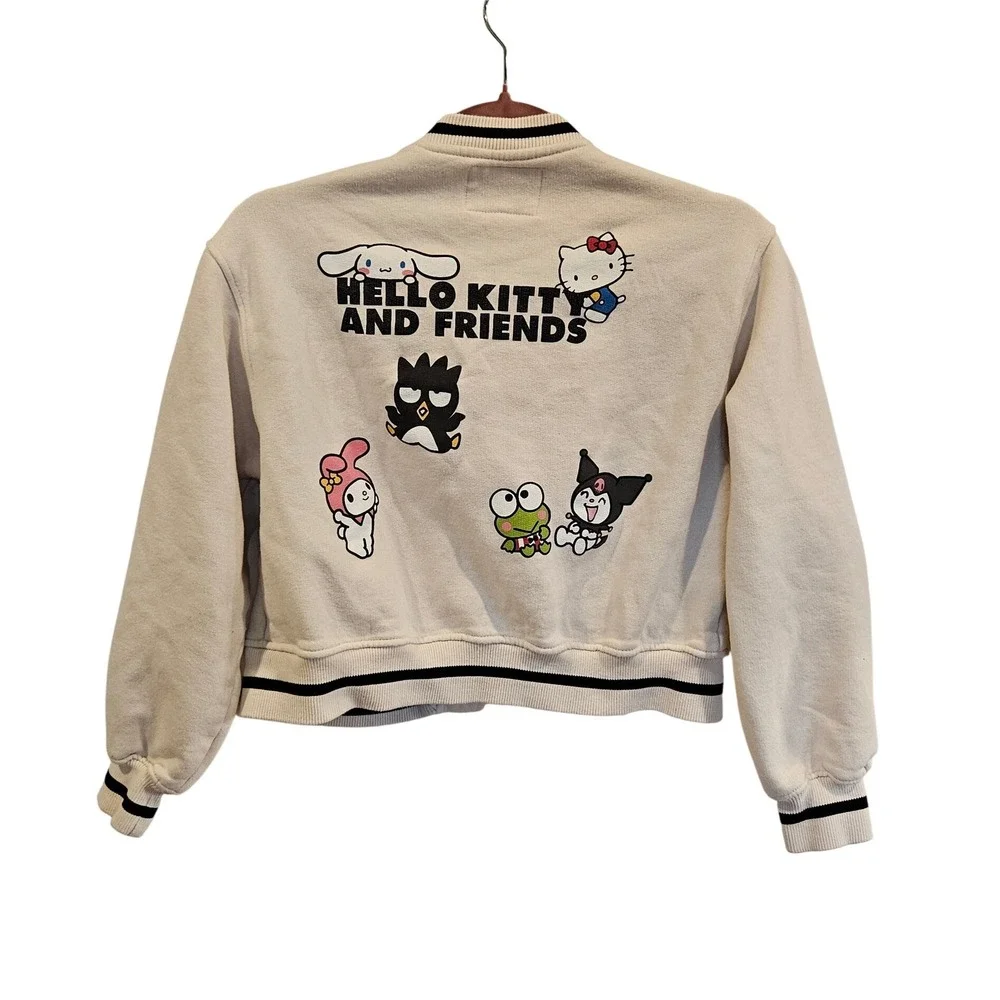 Zara Kids Hello Kitty and Friends Sanrio Varsity Bomber Jacket Cream 12-13Y